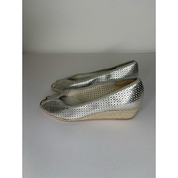 Sesto Meucci metallic espadrille wedge - Size 7 - Picture 1 of 4